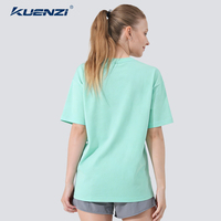 Camiseta Kuenzi Regular Personalizada con Logotipo, Cuello Redondo, Manga Corta, 100% Algodón, 220GSM, Hombros Caídos, Talla Grande para Mujer