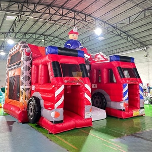Parcours d'obstacles gonflable extérieur sur le thème des <span class=keywords><strong>pompiers</strong></span> avec toboggan et château gonflable - Product Image 2