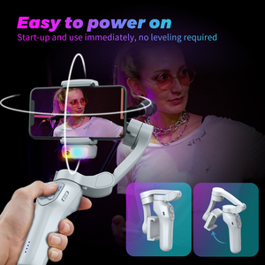 Nhà máy cầm tay 3 trục chống rung có thể gập lại RGB ai Tracker Gimbal ổn định với chân máy cho vlog điện thoại di động & máy quay video - Product Image 4