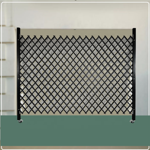 ประตูรั้วเหล็กอลูมิเนียมพับได้สีขาวดำประตูเคลือบผงหดได้ - Product Image 1