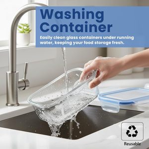 Ensemble de 18 récipients de cuisine en verre pour micro-ondes - Écologiques, étanches et compatibles lave-vaisselle - Product Image 2