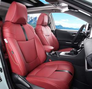 2014-2025 pour <span class=keywords><strong>Toyota</strong></span> pour <span class=keywords><strong>RAV4</strong></span> Napa cuir Sport Design haute qualité résistant à l'usure en Fiber de carbone motif <span class=keywords><strong>housse</strong></span> de siège de voiture - Product Image 1