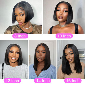 Parrucca da Bob in pizzo trasparente HD 100% capelli umani senza colla - Product Image 4