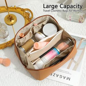 Vente en gros d'usine de trousse de maquillage en cuir PU avec logo personnalisé Sac cosmétique étanche pour oreiller carré de demoiselles de mariée de voyage - Product Image 2