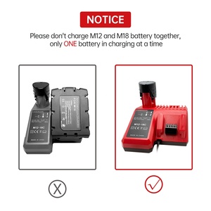 替换快速电池充电器，适用于密尔沃基 12V-18V 锂离子电池 <span class=keywords><strong>M</strong></span> 12&<span class=keywords><strong>M</strong></span> 18S 48-11-1850 电动工具电池 - Product Image 6