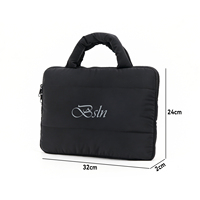 Sac pour ordinateur portable en polyester avec logo personnalisé, doublure en polaire, léger, antichoc, pour ordinateur portable, voyages d'affaires