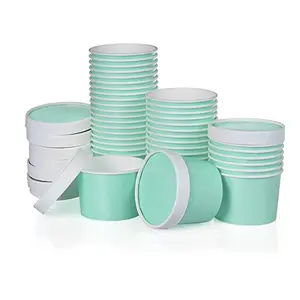 China professionelle Herstellung Eiskrem-Papierschüssel mit Deckel und Löffel individuell