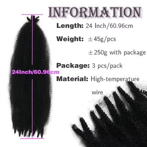 <span class=keywords><strong>ผม</strong></span>ถักเปียแบบสปริงแอฟโฟร คิงกี้ เคอร์ลี่ สำหรับถักโครเชต์  แบบ 4C เส้น<span class=keywords><strong>ผม</strong></span>สังเคราะห์แบบเส้นเดียว - Product Image 2