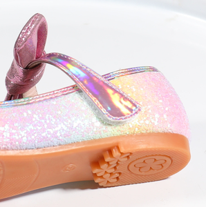 Chaussures plates pour enfants, nouveau design, magnifiques chaussures de princesse scintillantes en cristal pour filles avec nœud - Product Image 5