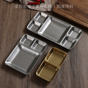 Korean Style Stainless Steel Divided <b>Tray</b> For <b>BBQ</b> Sauce And Meat Serving Dish With Compartment Design - Product Image 3