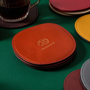 Posavasos Redondos de Cuero PU de 10CM, Estilo Nórdico, para Café, Bar, Personalizables - Product Image 3