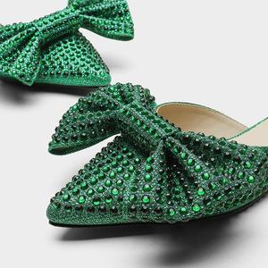 2024 Women High Heel Bowknot <strong>Slippers</strong> <strong>Ladies</strong> Rhinestone Sequins Fashion <strong>Slippers</strong> <strong>Mules</strong> - Product Image 4