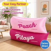 Canapé gonflable personnalisé avec motif, 10 couleurs, série à tête carrée, sac de relaxation portable pour intérieur, extérieur, camping, maison