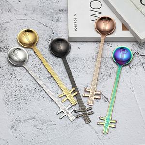 Cuchara <span class=keywords><strong>de</strong></span> Acero Inoxidable 304 con Recubrimiento <span class=keywords><strong>de</strong></span> Titanio, Diseño Retro <span class=keywords><strong>de</strong></span> Lujo Ligero, para Café/Postre/Helado, <span class=keywords><strong>Bar</strong></span> <span class=keywords><strong>de</strong></span> Música/Guitarra, Regalo Creativo - Product Image 3
