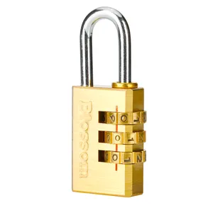 NL11 28MM 3 Digits Customized Logo Side Password Pad Lock Copper Code Padlocks Numbers Outdoor Luggage Brass Combination Padlock