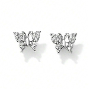 Orecchini a farfalla eleganti e raffinati da donna, gioielli per l'orecchio da indossare tutti i giorni, per feste, come accessorio regalo - Product Image 5