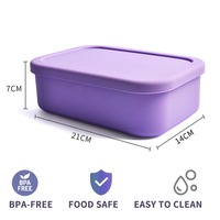 Conteneurs de stockage d'aliments réutilisables à 3 compartiments pour enfants Boîtes à lunch pliantes en silicone pour enfants avec fourchette