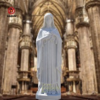Statue de Vierge en Marbre grandeur nature sculptée à la main de jardin extérieur Sculpture en pierre de Notre-Dame de Lourdes