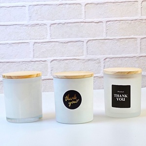 Portacandele <span class=keywords><strong>in</strong></span> <span class=keywords><strong>Vetro</strong></span> Bianco e Nero da 8oz e 10oz, Contenitore per Candele con Coperchio <span class=keywords><strong>in</strong></span> Legno - Product Image 6