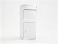 Boîte aux lettres extérieure en métal blanc, autoportante, verrouillable, étanche, antivol, grande capacité, complète