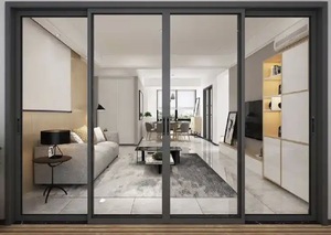 Puerta Corredera de Aluminio <span class=keywords><strong>con</strong></span> Rotura de Puente Térmico y Doble Vidrio Aislante <span class=keywords><strong>para</strong></span> Bodega y Sala de Estar - Product Image 3