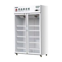 Réfrigérateur médical double porte Unitech 1,2 m, 800 L, commercial, à refroidissement par air, pour laboratoire, pharmacie, vaccins