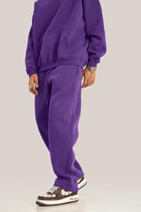 Pantalon de sport décontracté pour homme K2406 avec logo personnalisé, pantalon de survêtement en molleton de coton à jambe droite, personnalisable, blanc - Product Image 5