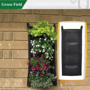 Macetas Colgantes Verticales de Diseño Moderno con 7 Bolsillos, Hechas de Fibra Vegetal para Plantas de Pared - Product Image 3