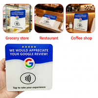 بطاقة مراجعة مخصصة مطبوعة بشعار مخصص 100×100×3 مم من البولي فينيل كلوريد مع رمز NFC وQR، تردد 13.56 ميجاهرتز NFC213/215/216، مقاومة للماء، بطاقة هدايا للأعمال