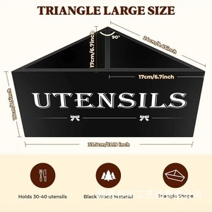 Support d'ustensiles d'angle en bois massif à 90 degrés, organisateur de cuisine, boîte de rangement pour ustensiles de cuisson grande capacité - Product Image 4