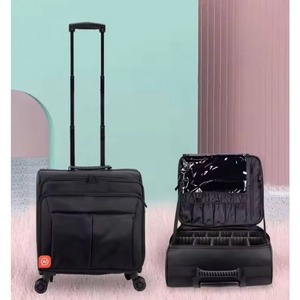 Échantillon Gratuit : Trousse de Maquillage Professionnelle en Oxford avec Poignée Extensible, Boîte de Rangement Grande Capacité pour Maquillage, Nail Art et Tatouage - Product Image 1