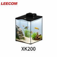 Kit d’aquarium pour poissons en gros, direct usine LEECOM, avec accessoires, éclairage LED et filtration intégrés, cuve en verre