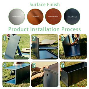 Fioriera Modulare Rialzata in Acciaio Corten, Vaso Personalizzabile Ecologico e Durevole per Uso Domestico e Commerciale - Product Image 5