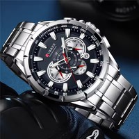 Pemasok Jam Tangan Pria Quartz Custom 8363, Stainless Steel, Tahan Air, Bercahaya, Kalender, Grosir, OEM, ODM, Jam Tangan Bisnis
