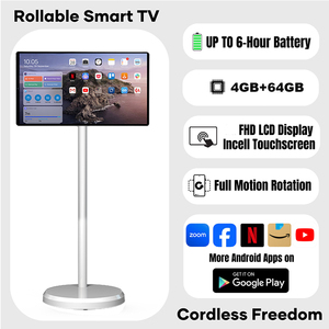 21.5" White <b>Portable</b> LCD Gaming Monitor Full HD Touch Screen Android 13 Wireless Battery-Powered Smart 1-Year Warranty - Product Image 2