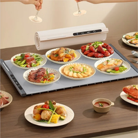 Plato Calentador de Alimentos Eléctrico con Temporizador, Bandeja Plegable para Calentar Comida, Tapete Calentador de Platos, Calentamiento Rápido de Alimentos, Bandeja Eléctrica Portátil para Calentar Platos