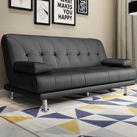 Sofá Cama Plegable Moderno de Tela de Lino PU Negro 2026, con Detalles Metálicos, Extensible, para Comedor, Sala de Estar, Dormitorio u Oficina