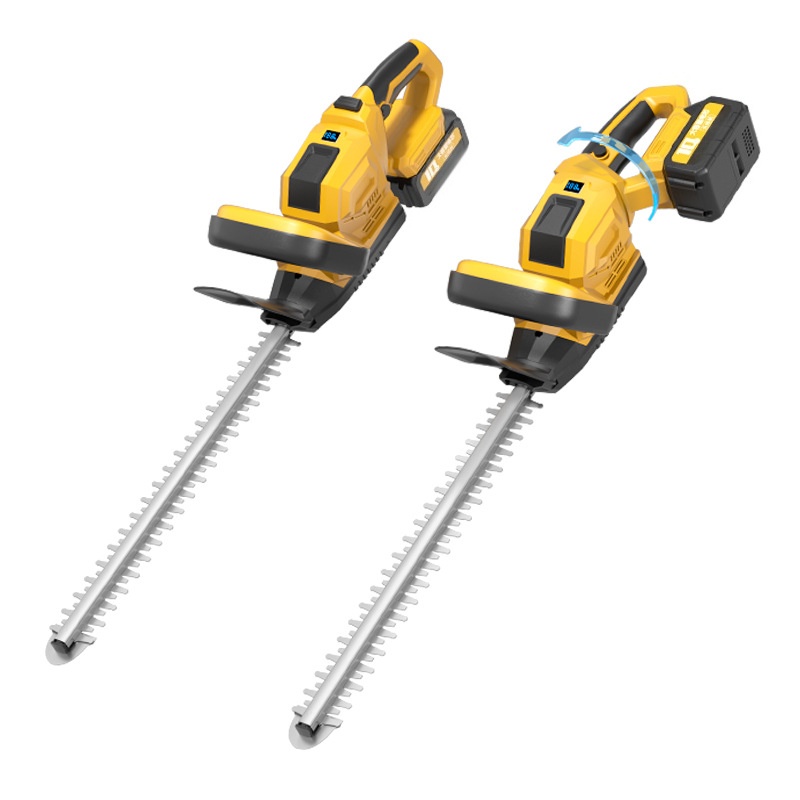 Yellow Cordless Hedge Trimmer(one battery and one charger)