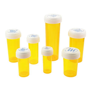 8Dr 13Dr 16Dr Flacons de <span class=keywords><strong>pharmacie</strong></span> en plastique Flacon de prescription Ambre Réversible Médicament Pilule Bouteille - Product Image 1