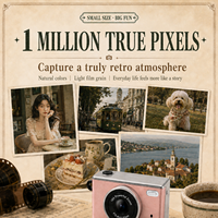 Mini caméra portable compacte, format poche, avec sangle de cou, légère, pour photographie de voyage, caméra miniature.