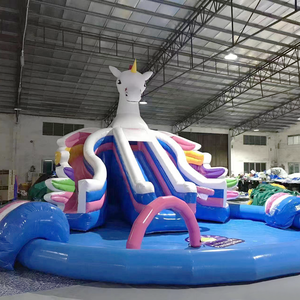 Cầu Trượt Nước Bơm Hơi Hình Kỳ Lân Thiết Kế Mới 2023 Có Bể Bơi Cho Bé Gái 8-15 Tuổi - Product Image 2