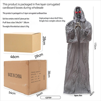 Nouvelle figurine fantôme électrique féminine d'Halloween, décoration effrayante de fantôme lumineux hurlant avec capteur, fantôme debout