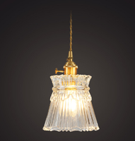 Lampe suspendue de chevet en cuivre de style américain, petite, de luxe, pour café, bar, restaurant, style postmoderne