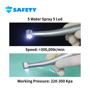 Generador de E de seguridad portátil, Unidad <span class=keywords><strong>dental</strong></span> de mano con rodamiento de cerámica, pieza de mano de alta velocidad con luz led - Product Image 2