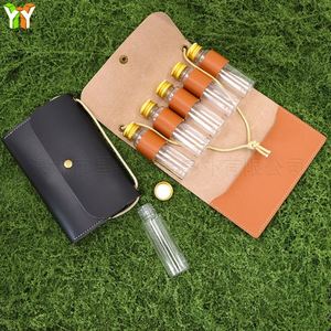Kit de bouteilles à épices portables pour le camping, ensemble de contenants à condiments pour pique-nique en plein air, barbecue, sac de rangement pliable en cuir pour épices et assaisonnements - Product Image 1