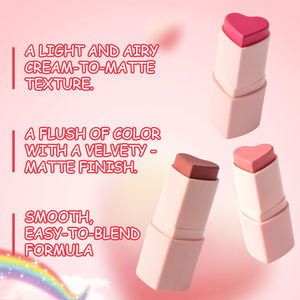 Logo personnalisé Unique Rose Multichrome Coeur Stick <span class=keywords><strong>Blush</strong></span> Visage Maquillage Marque Privée Haute Pigmentation Multi-usage Crème <span class=keywords><strong>Blush</strong></span> Stick - Product Image 6