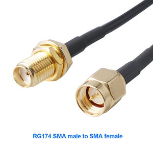 射频同轴电缆SMA公到SMA公连接器RG174卫星电视黑色同轴电缆 - Product Image 5