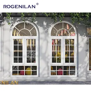 Rogenilan 여닫이 디자인 아치형 반 원형 창 알루미늄 아치형 여닫이 창