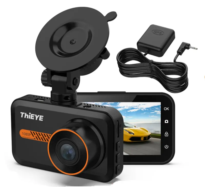 GPS 모듈 170 도 FHD 화면 G 센서 기능 전면 및 디스플레이 1080p 대시 캠 OEM 공장 ThiEYCar DVR 싱글 렌