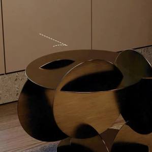 Table d'appoint moderne en métal / Table d'appoint en métal, acier ou aluminium, style contemporain, plateau rond personnalisable de luxe - Product Image 5